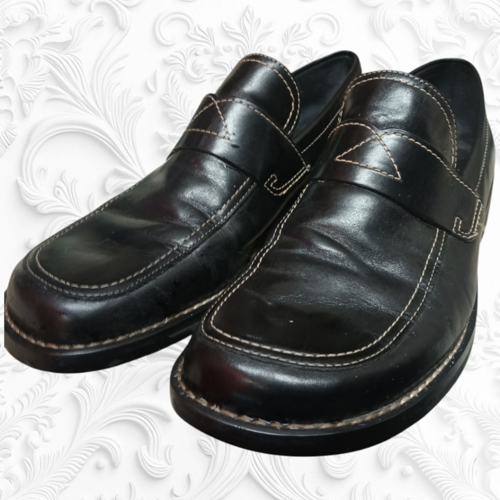 Franco Sarto Black Leather Loafers